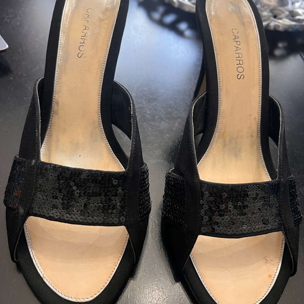 Caparros Black Sequin Heels